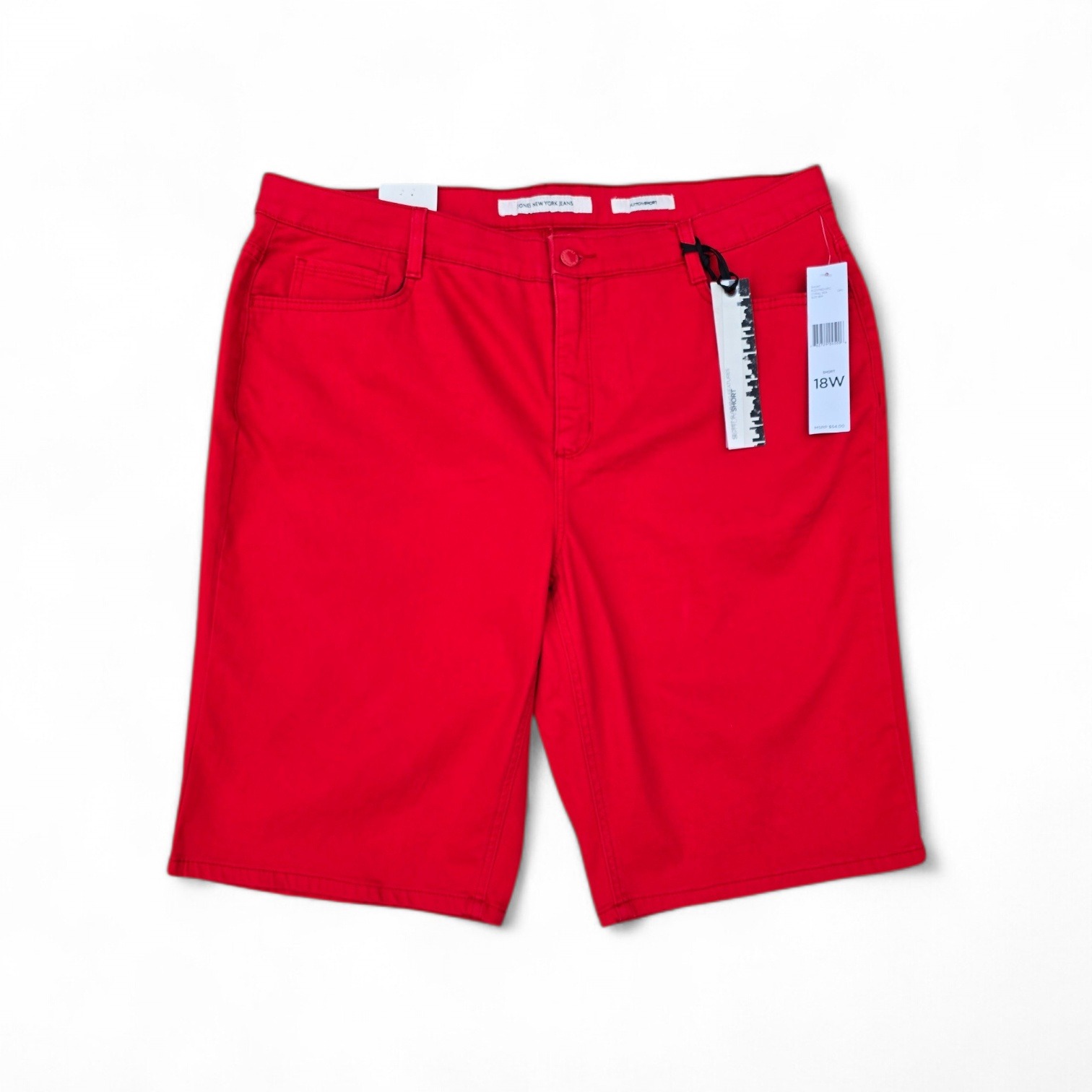 Jones New York Jeans Sutton Shorts 18w Red Secret Slimming Coral Sea New Nwt